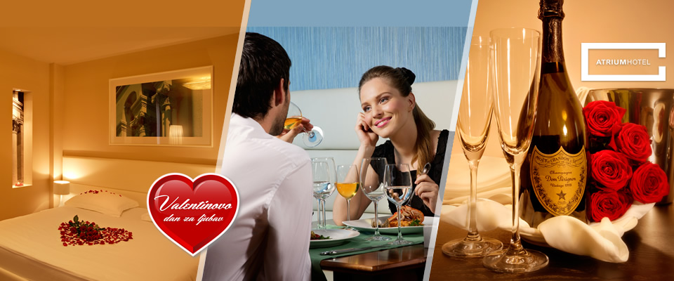 Mjesec ljubavi , veljača, u Splitu, u hotelu Atrium***** uz  2 noćenja s doručkom u superior sobi s romantičnim postavom, i večerom za dvoje, uz čak 52% popusta!