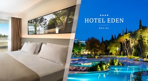 [Rovinj – Hotel Eden 4*] Ne propustite! 2 ili 3 noćenja od 08.09.2017. – 11.09.2017. na bazi polupansiona, korištenje wellnessa i vanjskih bazena već od 1849 kuna za dvoje!