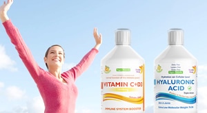 Proizvodi za ljepotu i zdravlje cijelog organizma! Ojačajte imunitet uz Vitamin C 1000 mg sa D3 i cinkom 500 ml ili nahranite svoju ljepotu iznutra uz Hijaluronsku kiselinu extra 500 ml!