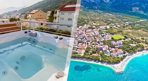 NOVO! Živjelo BABLJE LJETO u atraktivnoj Baškoj Vodi! 3 dana/ 2 noćenja u apartmanu Šantić uz uživanje u jacuzziju + GRATIS parking, sve za 2 osobe i dijete do 12 godina – samo 599 kn!