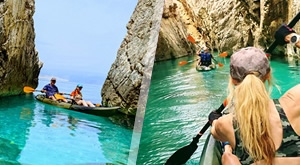 Doživi čarobne ljepote otoka Krka i Prvića! Vođena kajak avantura uz ALPHA Kayaking – spilje, kanjoni, litice, puste uvale i plaže za samo 49 €!