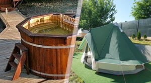 Robinzonski kamp Blue Tent – 1 ili 2 noćenja za 2 do 3 odraslih ili obitelj s djecom, već od 49 €! Spavaj na slami, kupaj se u drvenoj bačvi i uživaj u tišini prirode pod zvijezdama!